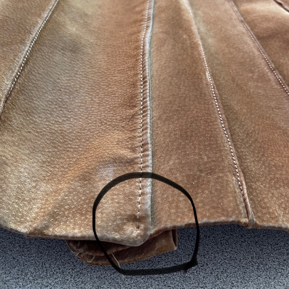 Vintage Victoria 70s Long Suede Tan Button Down Jacket - Picture 15 of 15